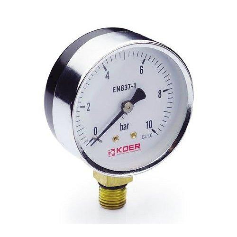 Манометр Koer радіальний 610R 10 bar, D=63 мм, 1/4'''
