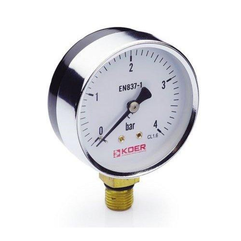 Манометр Koer радіальний 610R 4 bar, D=63 мм, 1/4'''