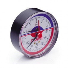 Термо-Манометр Koer аксіальний 802A 4 bar, D=80 мм, 1/2''