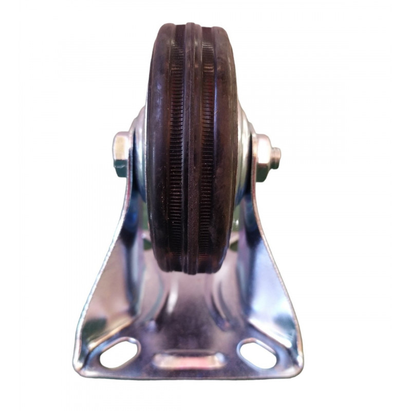 Колесо 75 мм на чорній гумі, не поворотне (глухе)