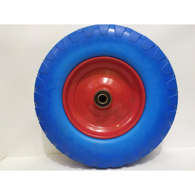 Колесо на тачку пінополіуретанове 4.00-8/16 мм (4.80/4.00-8) діаметром 390 мм