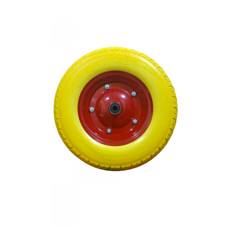 Колесо на тачку пінополіуретанове розбірний диск 4.00-8/16мм (D=390мм)