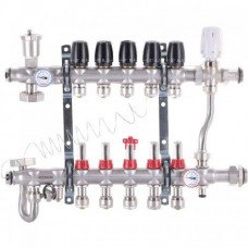 Коллектор Koer KR.S1013-05 со встроенным смесительным узлом 1"х5 SUS304 и евроконусами 3/4-16