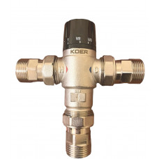 Термостатичний триходовий змішувальний клапан 1` "Koer" (38°C - 60°C), Чехія