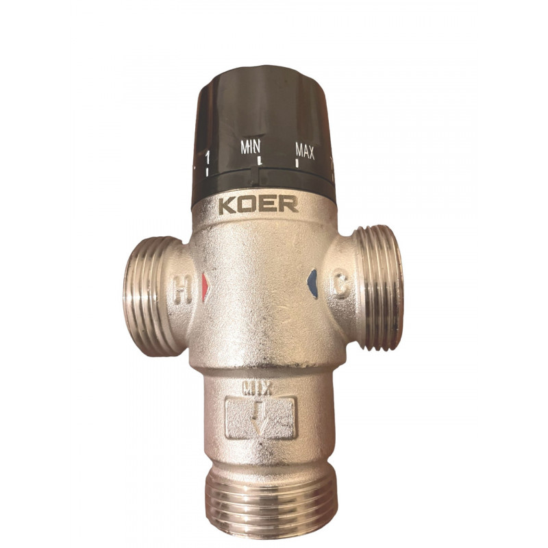 Термостатичний триходовий змішувальний клапан 1` "Koer" (38°C - 60°C), Чехія