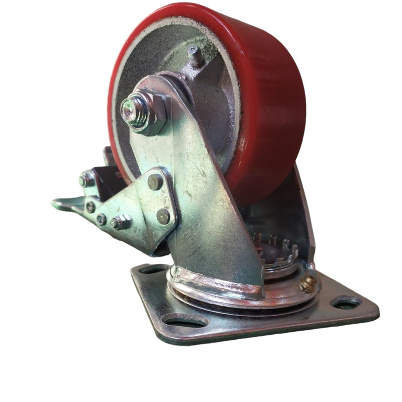 Колесо 100 мм поворотне з гальмом, навантаження до 240 кг