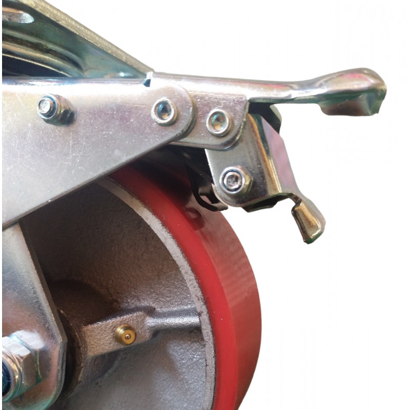 Колесо 100 мм поворотне з гальмом, навантаження до 240 кг