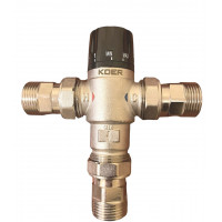 Термостатичний триходовий змішувальний клапан 3/4` "Koer" (38°C - 60°C), Чехія