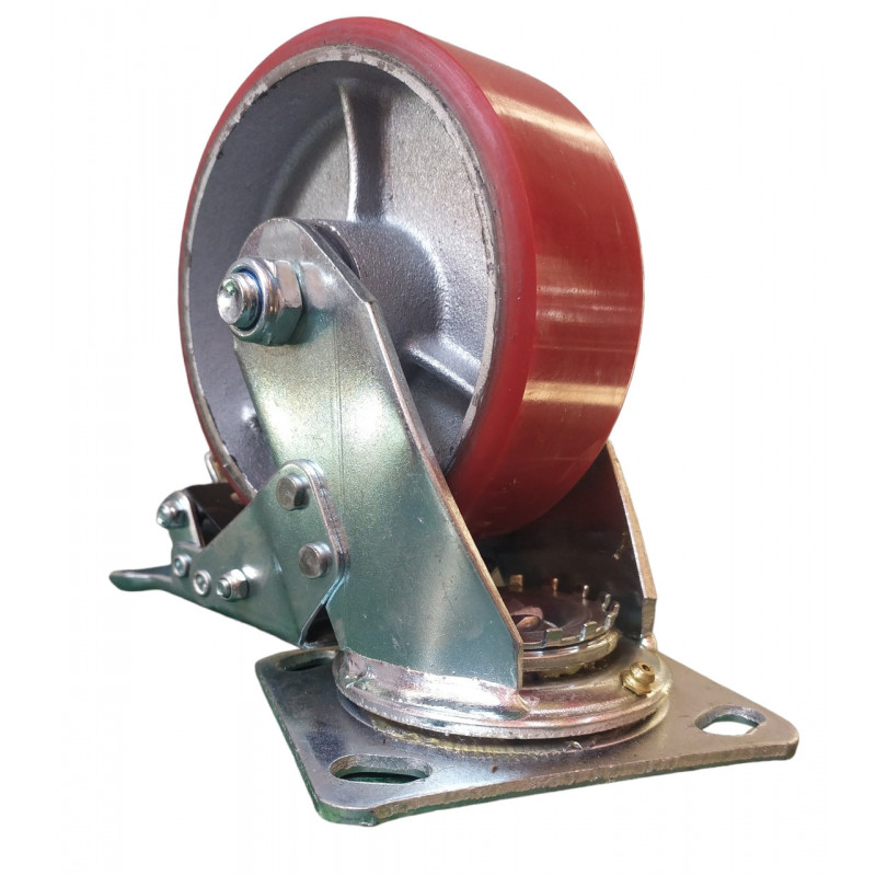 Колесо 125 мм поворотне з гальмом, навантаження до 320 кг