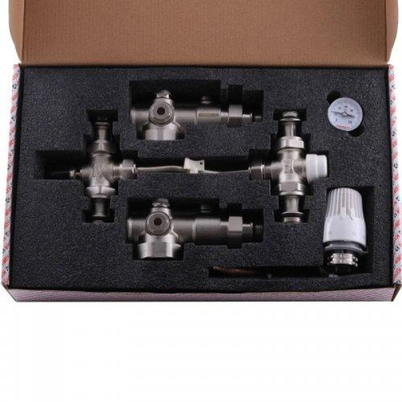 Змішувальний вузол KOER KR.1022S - 1" для колекторів з БОКОВИМ ПІДКЛЮЧЕННЯМ (без насоса)