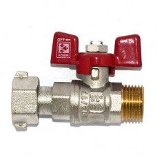 Кран 1/2" Гайка-Штуцер Метелик з накидною гайкою, прямий "Koer" Чехія