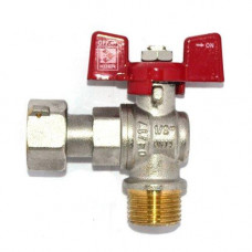 Кран 1/2" Гайка-Штуцер Метелик з накидною гайкою, кутовою "Koer" Чехія