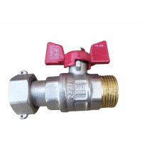 Кран 3/4" Гайка-Штуцер Метелик з накидною гайкою, прямий "Koer" Чехія