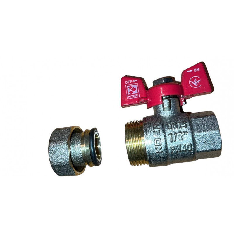 Кран Koer з американкою 1/2 Red