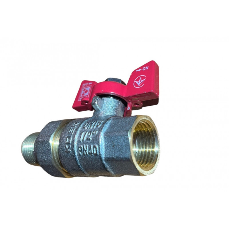 Кран 3/4" Гайка-Штуцер Метелик з "американкою", прямий "Koer" Чехія