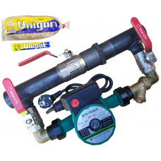 Байпас в зборі 1 1/2 (ДУ40) з краном  короткий (390 мм)