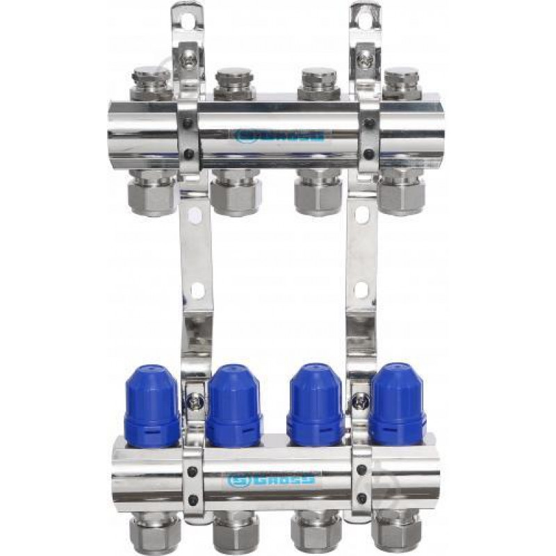 Колектор  латунний "GROSS" на 4 контури для опалення