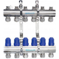 Колектор  латунний "GROSS" на 6 контурів для опалення