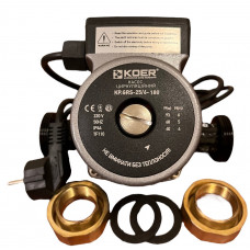 Насос циркуляційний "Koer" 25/6-180 з гайками, (мідна обмотка), Чехія