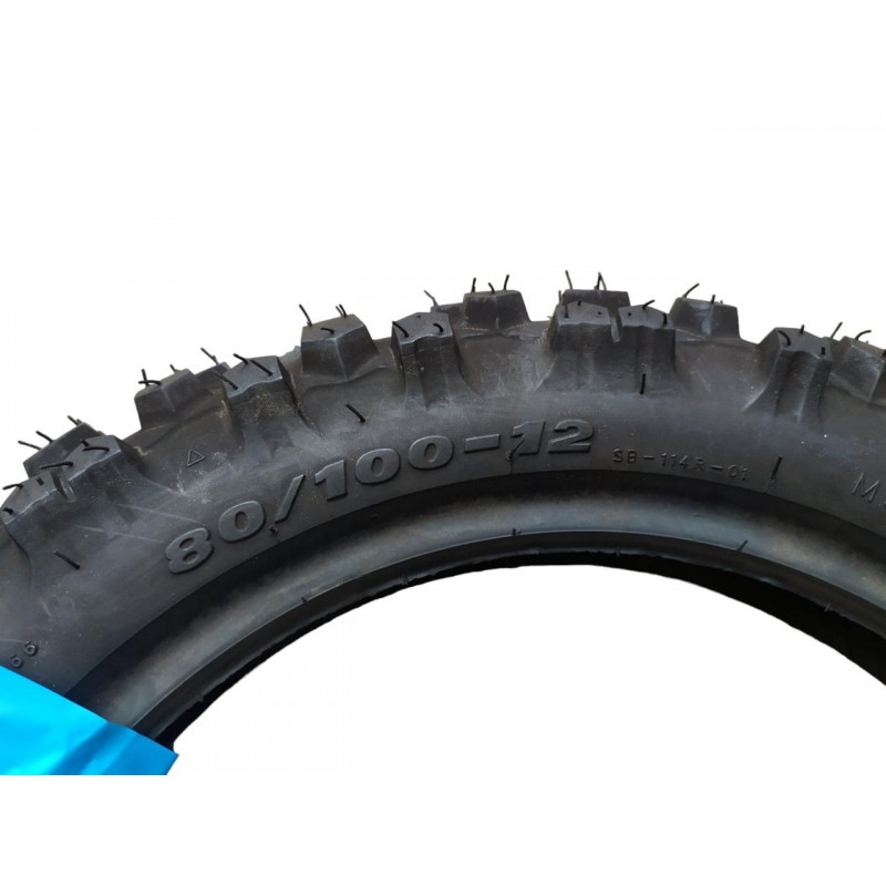 Покришка 80/100-12 камерна (ТТ) 50M (4PR), "DeliTire" Індонезія "ШИПОВКА"