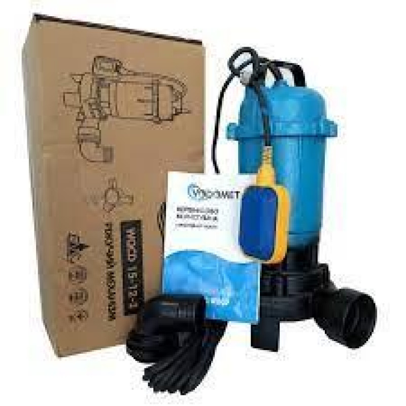 Насос дренажно-фекальний з подрібнювачем, P-2 кВт, H-15 м, Q-12 м3, "VODOMET" Словенія