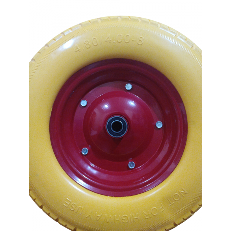 Колесо на тачку пінополіуретанове розбірний диск 4.00-8/16мм (D=390мм)