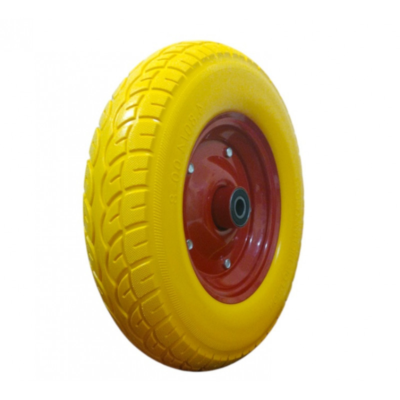 Колесо на тачку пінополіуретанове 4.00-8/20 мм (D = 390 мм), розбірний диск.