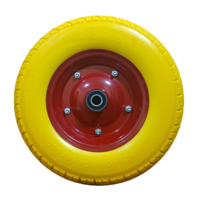 Колесо на тачку пінополіуретанове 4.00-8/20 мм (D = 390 мм), розбірний диск.