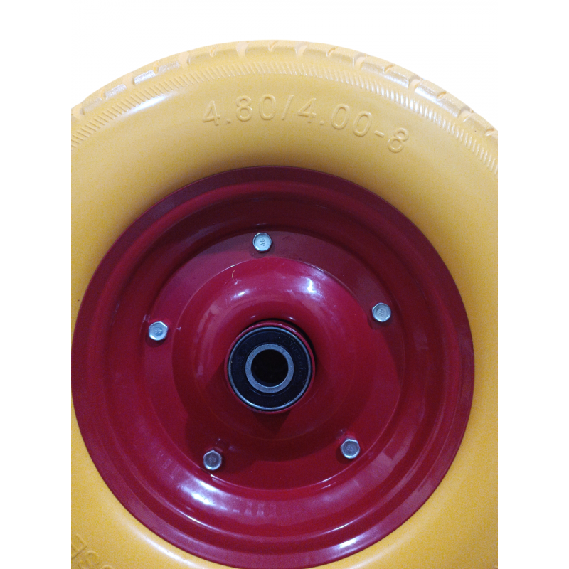 Колесо на тачку пінополіуретанове 4.00-8/20 мм (D = 390 мм), розбірний диск.