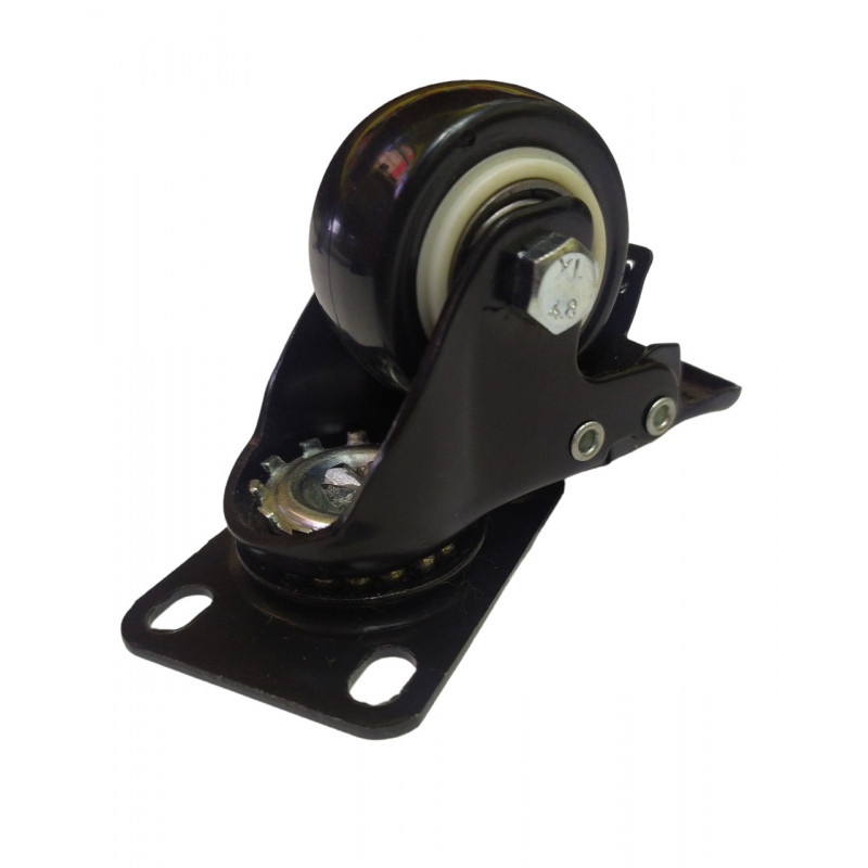 Колесо поворотне Ø 50 мм із гальмом, поліуретанове покриття