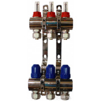 Колектор для теплої підлоги "GROSS" на 3 контури, латунний