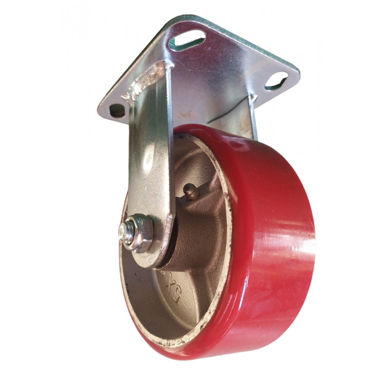 Колесо 125 мм неповоротне (глухе), чавун/поліуретан, навантаження до 320кг