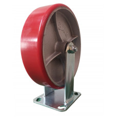 Колесо 200 мм неповоротне (глухе), чавун/поліуретан, навантаження до 500кг