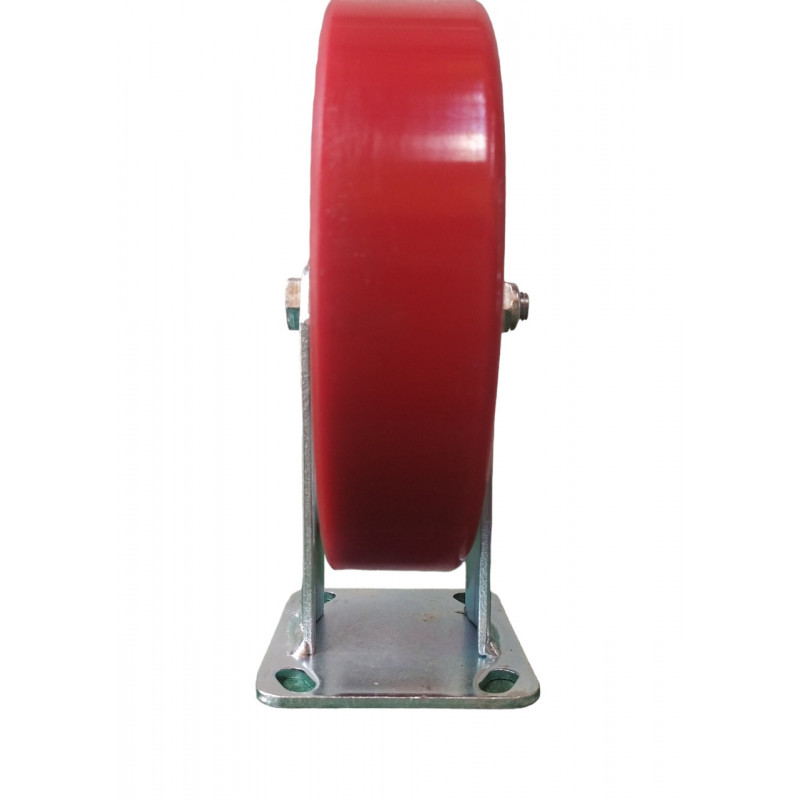 Колесо 200 мм неповоротне (глухе), чавун/поліуретан, навантаження до 500кг