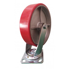 Колесо 200 мм поворотне, чавун/поліуретан, навантаження до 500 кг