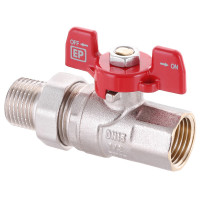 Кран 1/2" Гайка-Штуцер Метелик з "американкою", прямий "EUROPRODUCT" Чехія