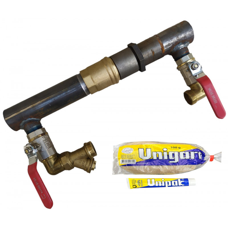 Байпас 1"1/2 (ДУ 40) з клапаном, короткий (390 мм)