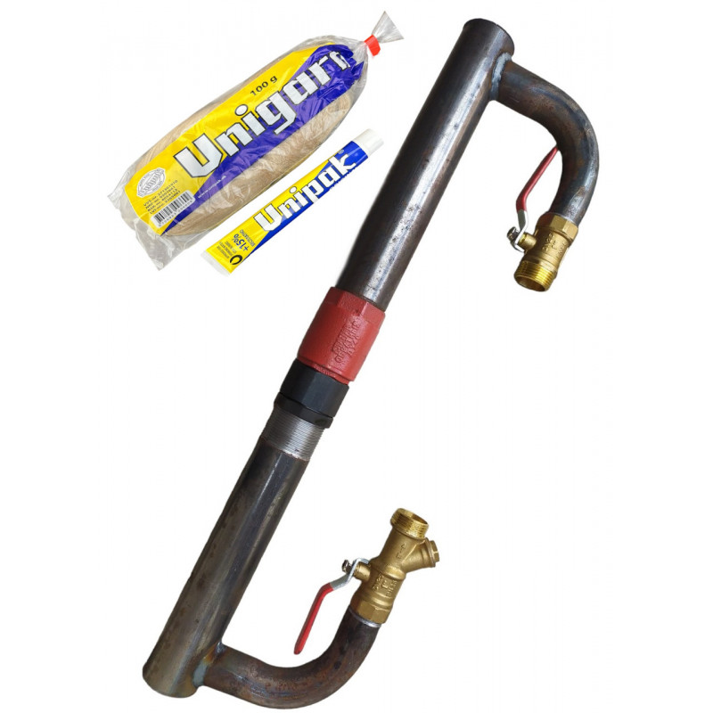 Байпас 1"1/2 (ДУ40) з клапаном, довгий (600 мм)