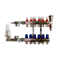 Колектор для теплої підлоги "GROSS" у складі на 6 контурів, латунний.