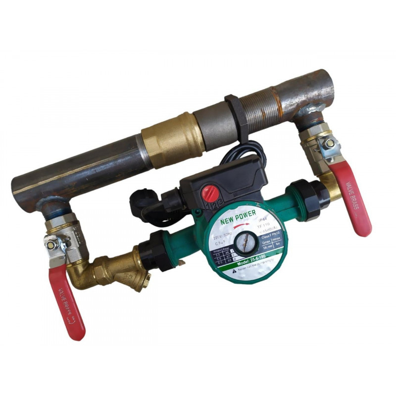 Байпас в зборі 1"1/2 (ДУ 40) з латунним клапаном короткий (390 мм)