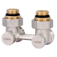 Вузол нижнього підключення радіатора (кутовий) 3/4" ("БІНОКЛЬ"), "Koer" Чехія