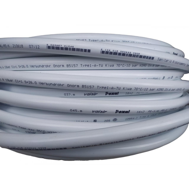 Металопластикова безшовна труба 16х2мм, "VALSIR" PE-X/Al/РЕ-Х