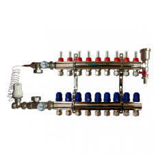 Колектор латунний "GROSS"  в зборі на 9 контурів для теплої підлоги