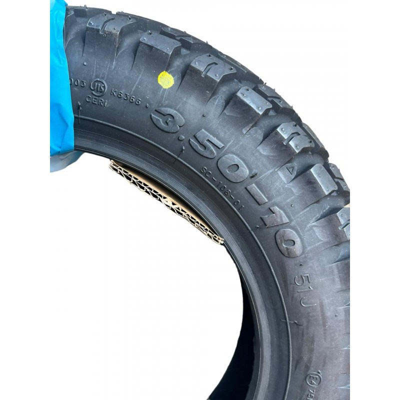 Покришка 3.50-10 (100/90-10) 51J безкамерна (TL), Load Range 'B', (4PR), "DeliTire"