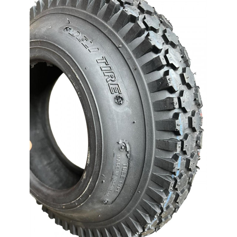 Покрышка 4.10/3.50-6 4PR (60% каучука) для садово-строительной тачки, тележки, детский квадроцикл "Deli Tire" Индонезия
