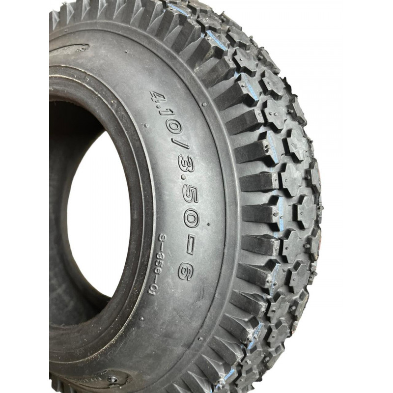 Покрышка 4.10/3.50-6 4PR (60% каучука) для садово-строительной тачки, тележки, детский квадроцикл "Deli Tire" Индонезия