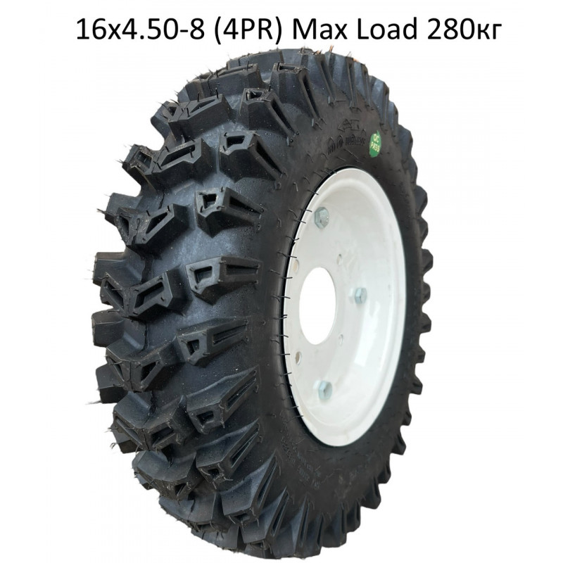 Колесо16х4.50-8 в сборі, (4PR) Max Load 280кг,  "WANDA"
