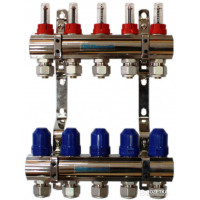 Колектор для теплої підлоги "GROSS" на 5 контурів, латунний