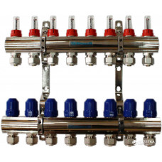 Колектор для теплої підлоги "GROSS" на 8 контурів, латунний