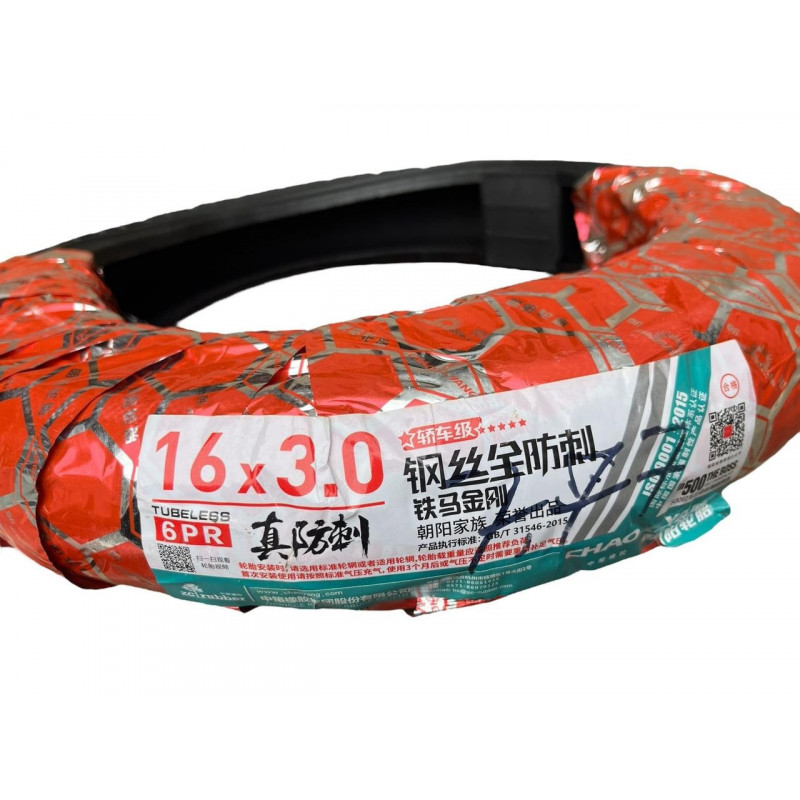Покришка 16х3.0 (76-305), безкамерна (TL), 6PR, MAX. LOAD 136кг,  "Chao Yang"
